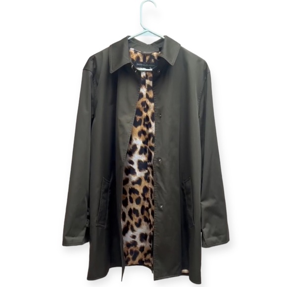 Dana Buchman Jackets & Blazers - Dana Buchman Army Green Animal Print Lined Jacket